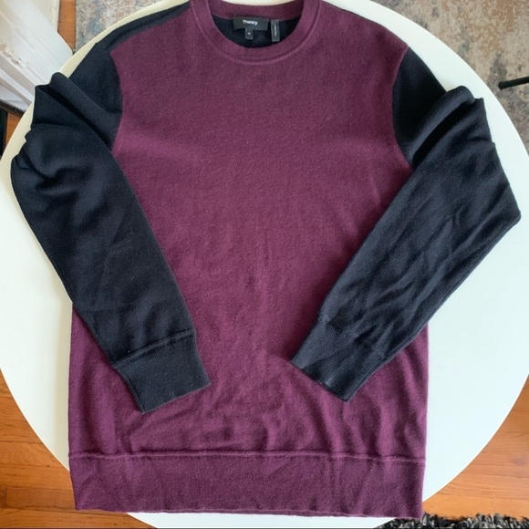 Theory Hilles Cashmere Color block Crewneck Sweater Men’s Size Medium - Picture 3 of 9